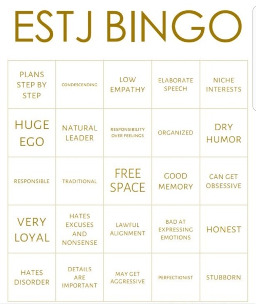 lsfp: Extrovert Mbti Bingo *not mine Lol