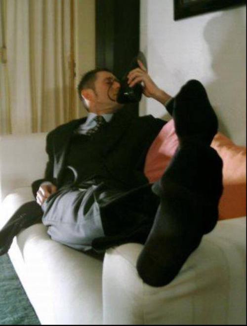 XXX Men's Black Dress Socks Fetish photo