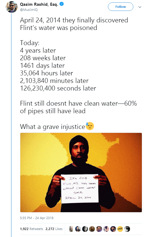 theambassadorposts:    Flint doesn’t get bottled water service anymore, and they
