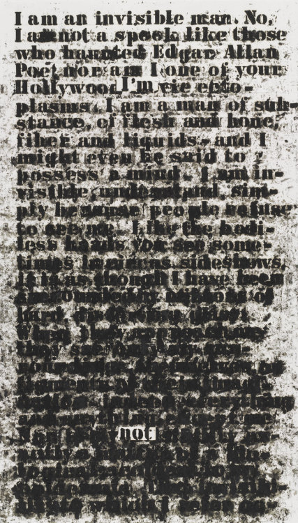 loverofbeauty: Glenn Ligon’s “Untitled (I am an invisible man),“   (momaNYC)