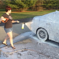 chemicalguys:  Mega Citrus Wash and Gloss foam fun time. Thanks @jgrubb07 for the pic