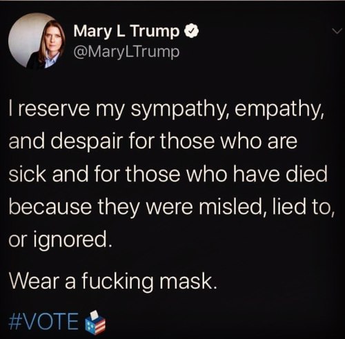 I’m with Mary Trump!!!!  https://www.instagram.com/p/CF2t6YVD8Ft/?igshid=1qvpzcvn9m7jr