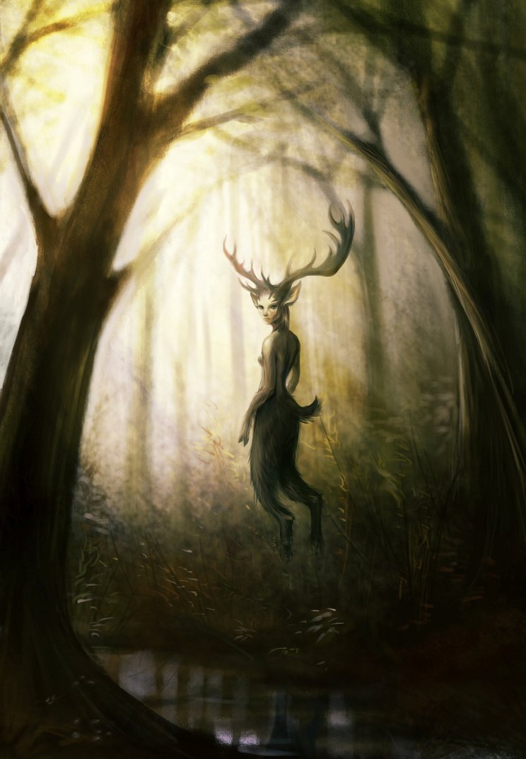 moon-selkie:{Faun In The Woods} by {DaoyiLiu} 