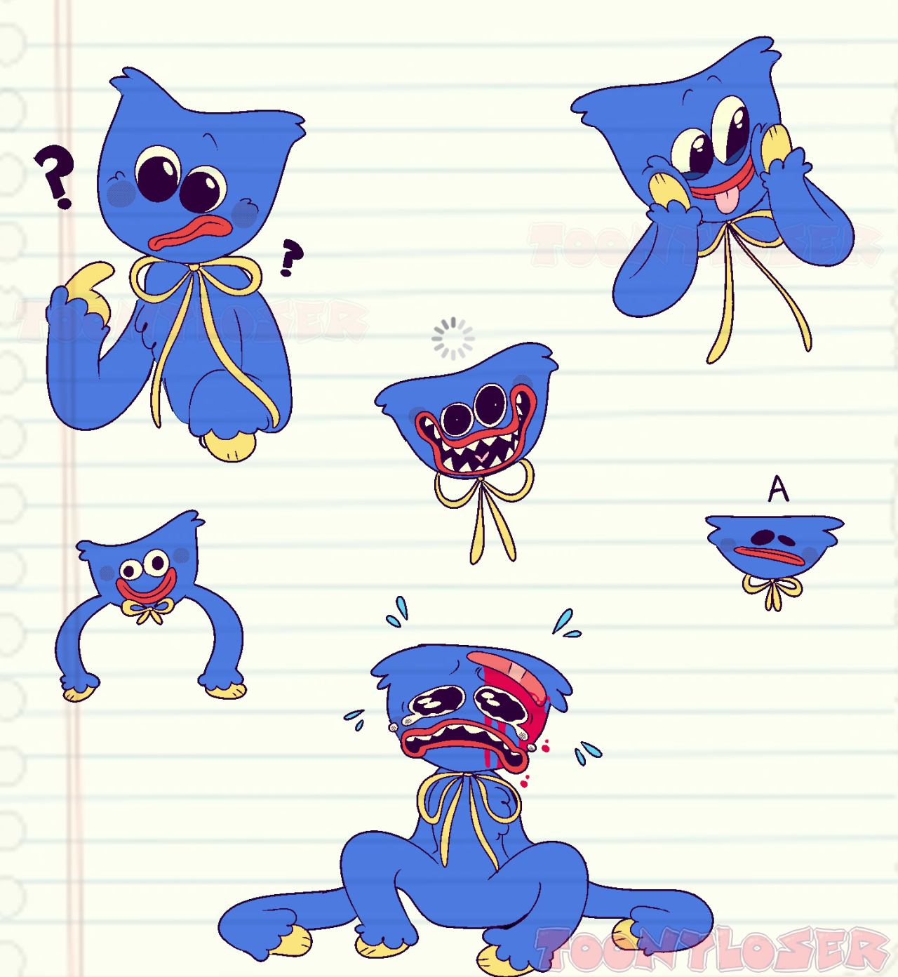 Poppy playtime - huggy and player doodles by Pinkystarfox on