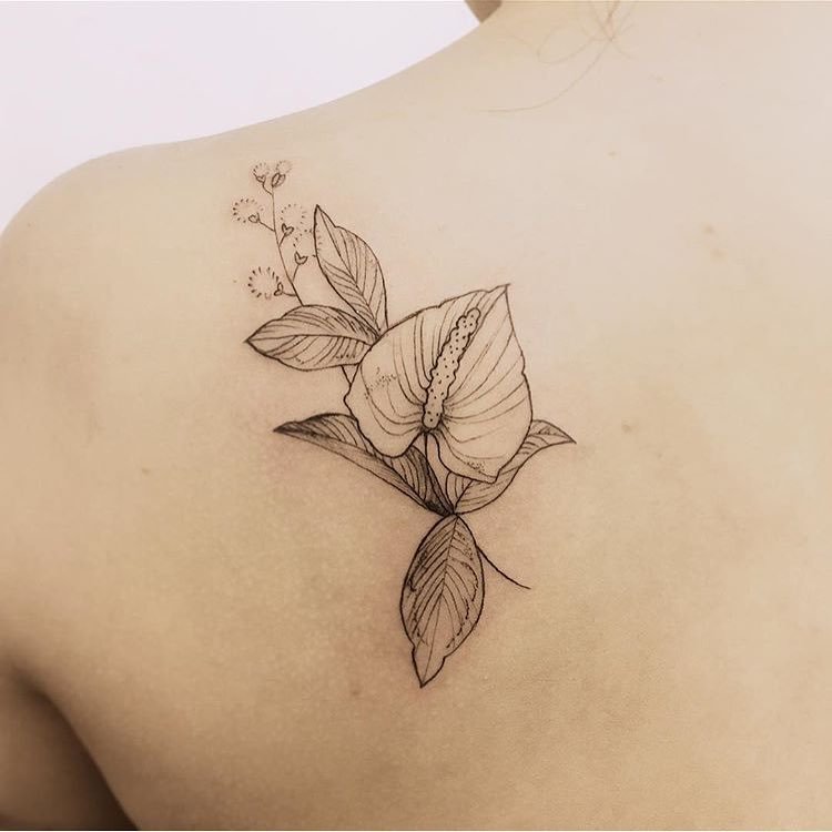 The Tattoo Society - Anthurium/Laceleaf flowers for Sarah 🌺🌺 By  @haileii_tattoos | Facebook