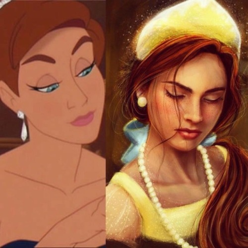 glimpenart:My Disney girls (and others )compared with the films!