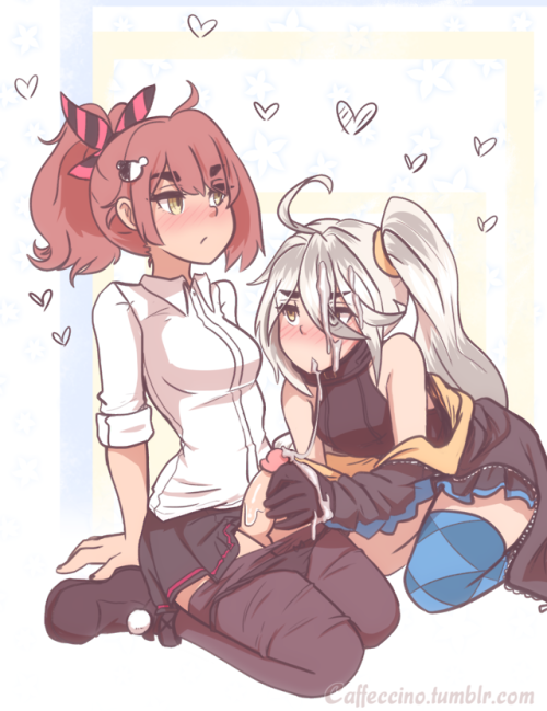 caffeccino:  MP7 and PKP having some fun together ;)  A couple of tsunderes unwilling to admit their