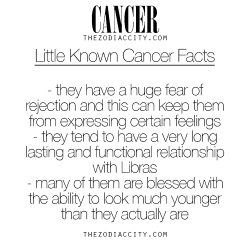 zodiaccity:  Little Known Facts About Cancer. For more information on the zodiac signs, click here.