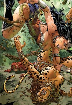 superheropinups:  Wonder Woman vs. Cheetah