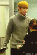 baekyonceknowles:  baozis-buns:  Kris’s expression while being checked by airport-noona.  cr. ICU-EXO  he could tell she wanted the D 