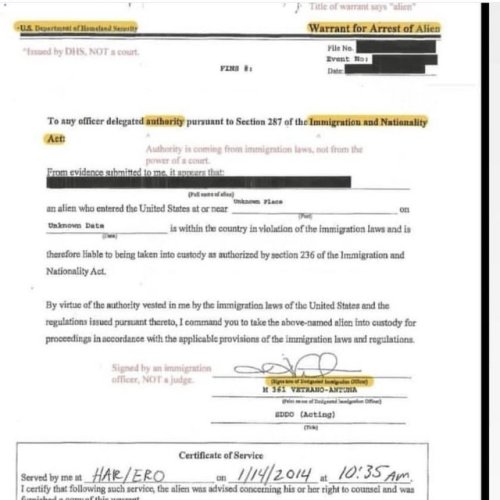 profeminist:thalia: “The difference between an ICE warrant and a JUDGE warrant.”ACLU‏: “The ICE warr