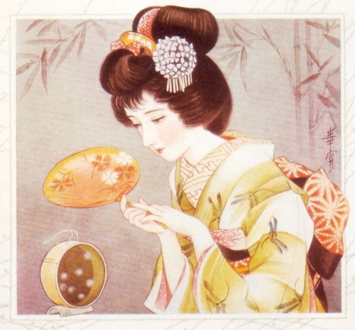 Takabatake Kashou (1888-1966)  高畠華宵 Fireflies  ほたる、1932