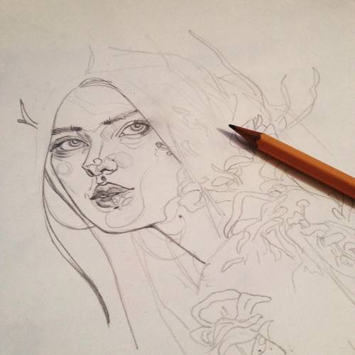 wip #tattoo #tattoodesign #tattooart #tattoosketch #inkgirl #portrait #woman #girl #mushrooms #woman