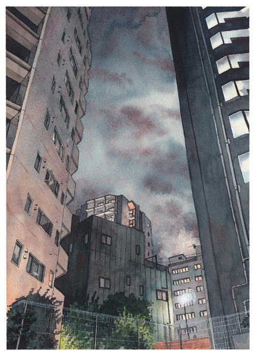 mydarkenedeyes: Mateusz Urbanowicz - Tokyo at Night (Watercolour on paper, 2017‒)