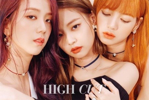 blackpinkofficial:[MAGAZINE] Jisoo, Jennie, & Lisa for HIGH CUT Magazine