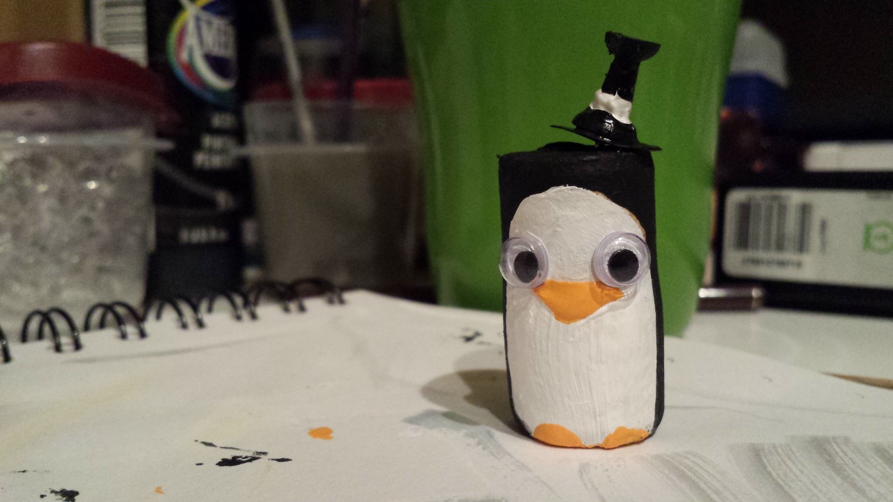 I turned this wine cork into a penguin because I’m an adult.