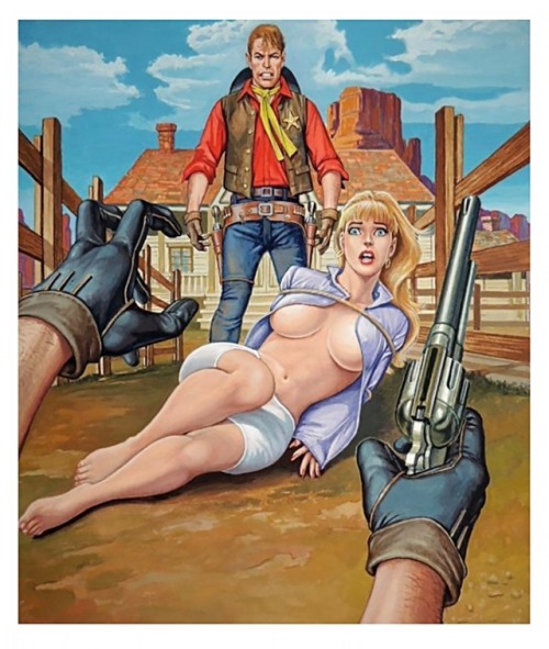 La Ley Del Revolver No. 318, original cover art by Rafael Gallur & Dagoberto Dinorin 