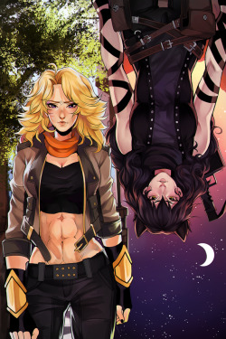 jennwolfesparreaux:  Commission for JayEmEl on Deviatnart   This is the cover picture for the sequel to RWBY Bumblebee’s fanfic Forlorn by CalitaRael (JayEmEl). If you want a PDF copy of the stories, e-mail carlyrealbiz@gmail.com, subject line ‘PDF