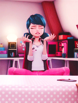 filmsfoodandfandom:  chatnoirs-baton:  cute marinette is cute.  Wow. This is actually really, REALLY good 3-D animation. I like how she emotes with her whole body. 