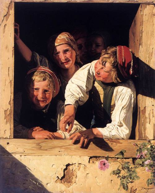 Children at the Window, 1853, Ferdinand Georg Waldmüllerhttps://www.wikiart.org/en/ferdinand-georg-w
