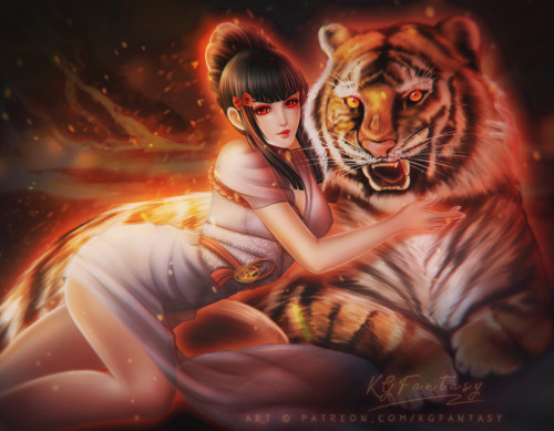 Kazumi Mishima (Tekken)“Such a good kitty~”     This piece took some more time than expe