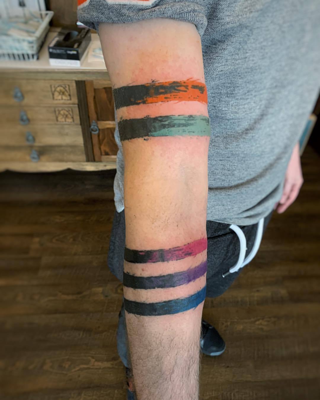 My Tattoo Work Cool Paint Splash Stripes For Andy Each Band