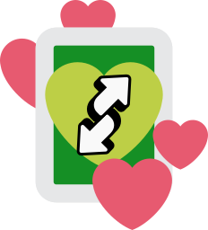 Custom Discord Emoji — love-themed uno reverse cards (blue, yellow