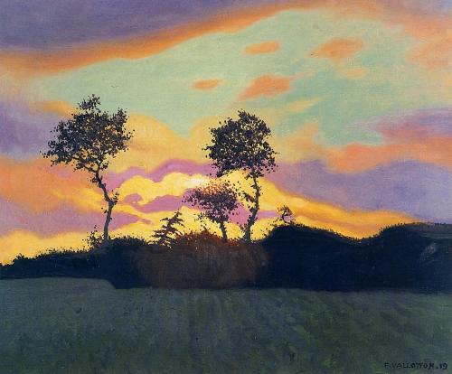 artist-vallotton: Landscape at Sunset, 1919, Felix VallottonMedium: oil,canvas