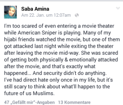 mothafuckin-sandbirde:  everythingmeansnothingtomee:  pepsifur:  Think about this next time someone around you defends American Sniper.   Fuck that movie.   I tried telling my dad it was racist and he wouldn’t hear a word of it. I ended up having to