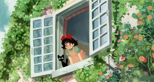 rosarrie:kiki’s delivery service redraw!! one of my favourite ghibli films