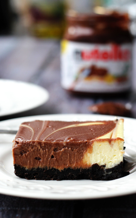 XXX foodffs:  nutella cheesecake swirl bars  photo