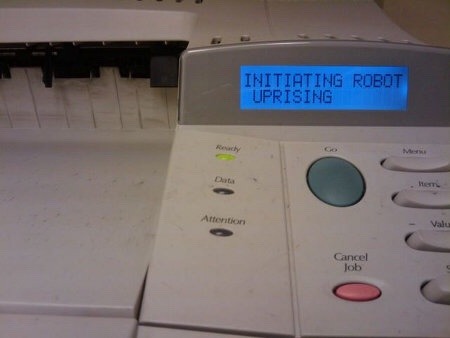 ellyjstahl:  Hacked printer error messages