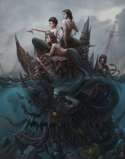 fhtagn-and-tentacles:  THE SIRENS by Tony