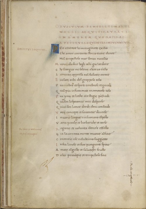 Ms. Codex 319 -[Gli amori di Tibullo e Glicera]This manuscript is a prose work consisting of a set o