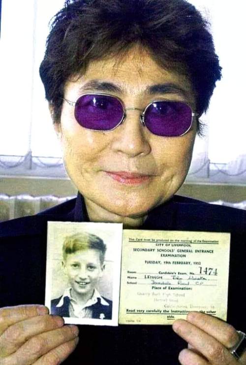 Yoko Ono Shows The School Certificate Number 1474, Which Lennon Used To Register For The General High