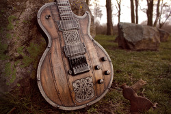 amplifiedparts:  I can not and will not ever get tired of looking at Hutchinson Guitar Concepts reconstructions! Seriously such beautiful mastery in re-envisioning a guitar and making it totally unique like this beautiful Viking themed Les Paul &lt;3