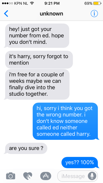 requested: nopeharry texts a wrong number, but not just a random number, it’s the number of a fan.an