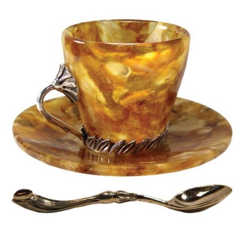 treasures-and-beauty:Coffee cups made from natural Russian amber