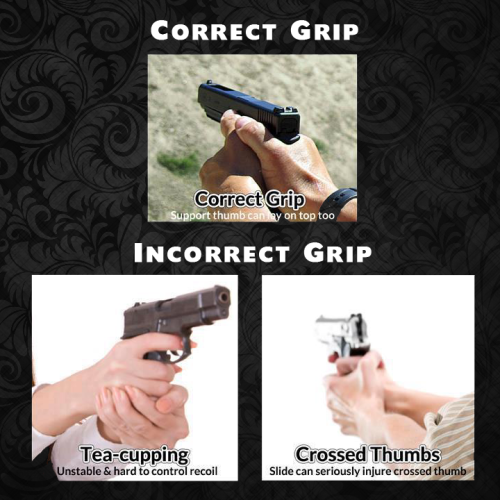 emuftw:  jackthevulture:  makarov92:  hhshootingsports:  Some good tips for pistol grips…  For all the artists I know out there.  you mean im not supposed to hold it upside down and fire with my pinky?                      