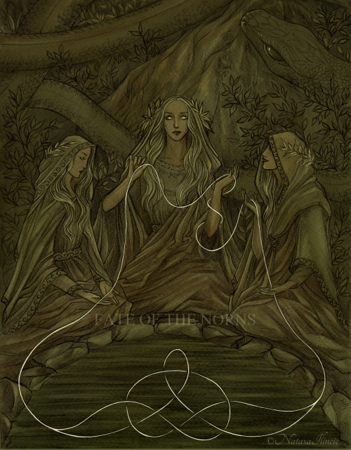 The Norns, rulers of the destiny of gods and menThis piece will appear on the back cover of The Illu