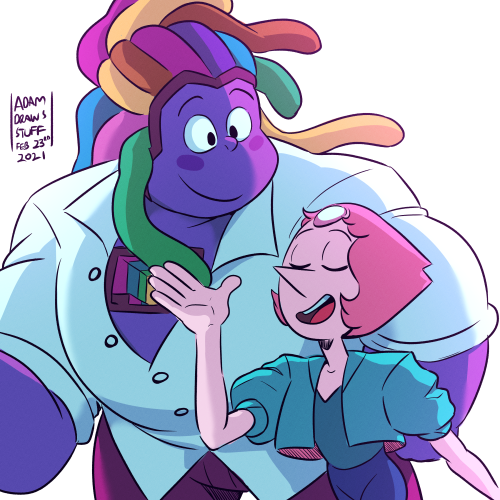 adamdrawsstuff:Did a quick drawing of Bismuth and Pearl to try and push back the art block.