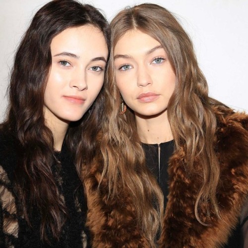 Gigi Hadid &amp; Greta Varlese backstage at Fendi FW17 RTW fashion show during MFW, February 23,
