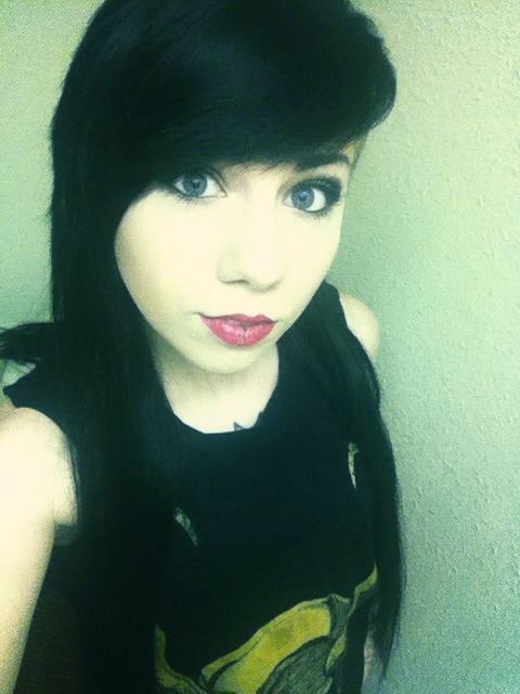 grim-doll:  Felt pretty cute tonight. Also check out the amazing Loki shirt I found at goodwill!