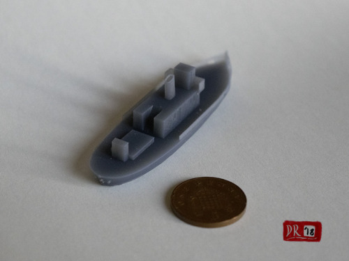 3D Printed 1:350 Scale Ship Base (details Like Seats, Railings Etc. To Be Added By The Commissioner)