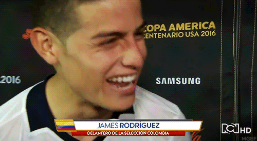 informadrid: James jokes with a journo who rests her hand on his injured shoulder | June 7, 2016 Kin