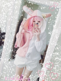 eikkibunny:  Monomi cosplay so far ☆〜（ゝ。∂）♡ Wig - circusdoll.storenvy  Bloomers &amp; hoodie - taobao  ♡♡♡