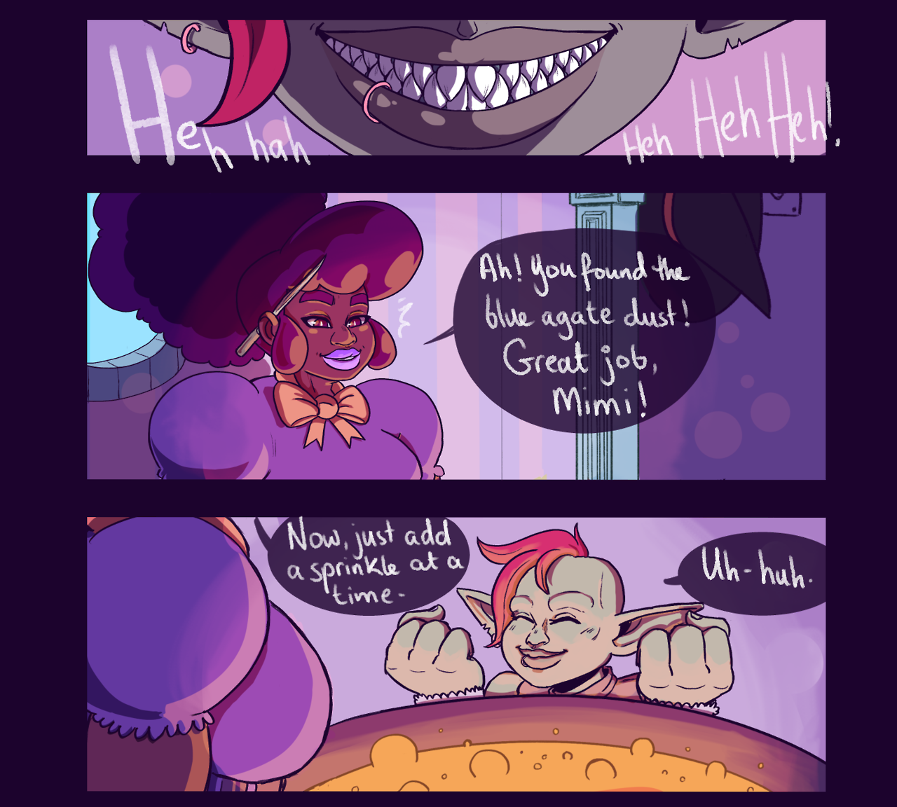 pumpkinpinup: Hey  Been working on a little comic strip of Millie and Mimi-nuk for