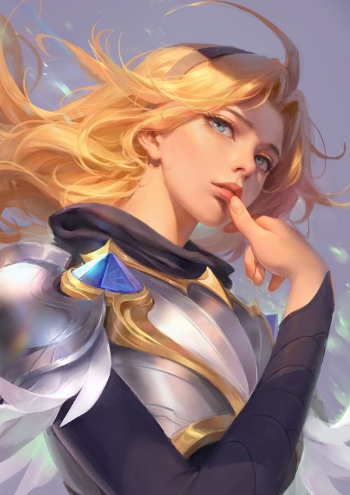 Lux (Luxanna Crownguard) portrait: League of Legends game digital pic  [Artist: Flute]