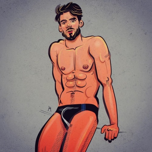 studsketch: sexy bearded @caiocesarrx #gayart #gayartist #gayillustration #gaydrawing #gayartwork #h