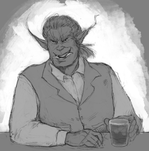 Hello tumblr! most of my work lately has been under NDA, but here’s an orc.  This is Hure, who norm